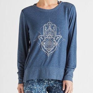 GAIAM Nirvana Hamsa Popover / Yoga Top Sz L NWT